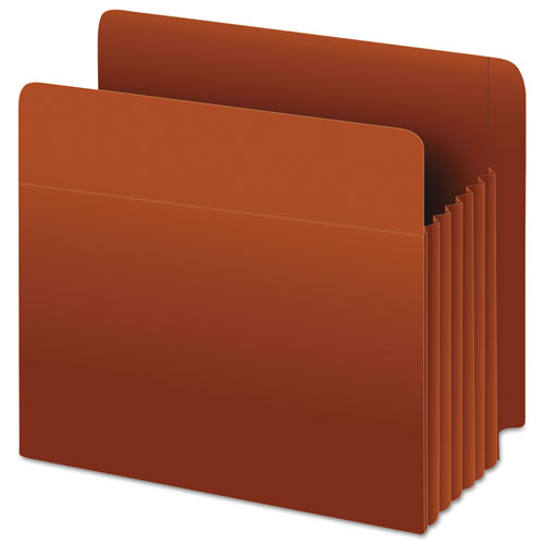 Image of Pendaflex® 95363 Heavy-Duty End Tab File Pockets, 5.25" Expansion, Letter Size, Red Fiber, 10/box