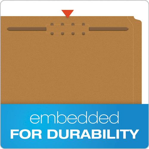 Image of Pendaflex® FK212 Kraft Fastener Folders, 1/3-Cut Tab: Assorted, 2 Fasteners, Letter Size, Kraft, 50/Box