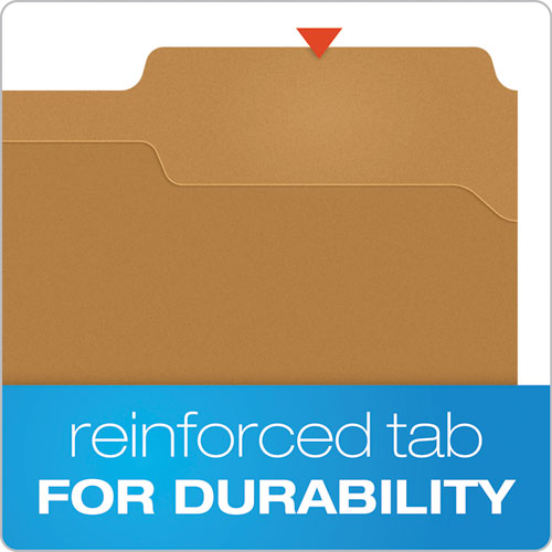 Image of Pendaflex® FK212 Kraft Fastener Folders, 1/3-Cut Tab: Assorted, 2 Fasteners, Letter Size, Kraft, 50/Box