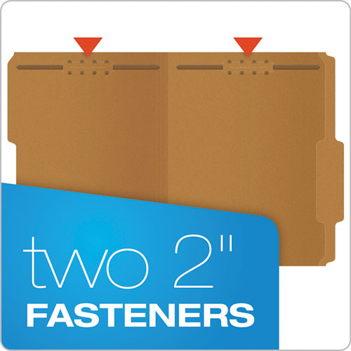 Image of Pendaflex® FK213 Kraft Fastener Folders, 2/5-Cut Tab: Right of Center, 2 Fasteners, Letter Size, Kraft, 50/Box