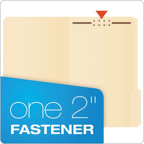 Image of Pendaflex® FM310EE Manila Fastener Folders, 1/3-Cut Tab: Assorted, 1 Fastener, Legal Size, Manila, 50/Box