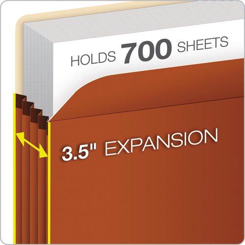 Image of PendaflexÂ® Pocket File, 3.5" Expansion, Letter Size, Red Fiber