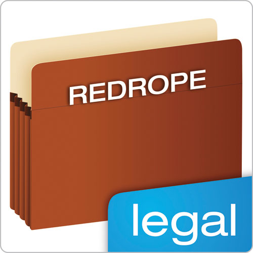 Image of Pendaflex® S36G Pocket File, 5.25" Expansion, Legal Size, Red Fiber
