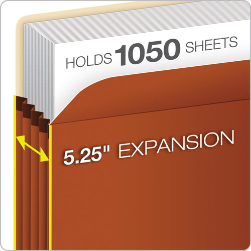 Image of Pendaflex® E1534G Earthwise by Pendaflex Recycled File Pockets, 5.25" Expansion, Letter Size, Red Fiber