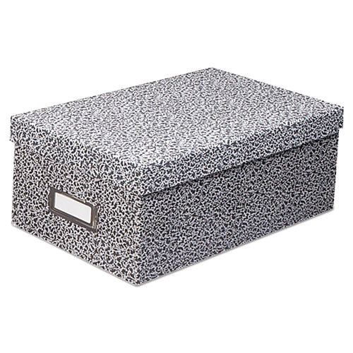 Image of Oxford 40588 Reinforced Board Card File, Lift-Off Cover, Holds 1,200 3 X 5 Cards, 5.13 X 11 X 3.63, Black/white