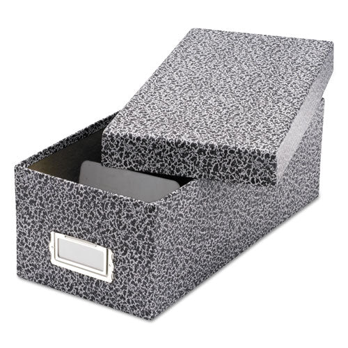 Image of Oxford 40588 Reinforced Board Card File, Lift-Off Cover, Holds 1,200 3 X 5 Cards, 5.13 X 11 X 3.63, Black/white