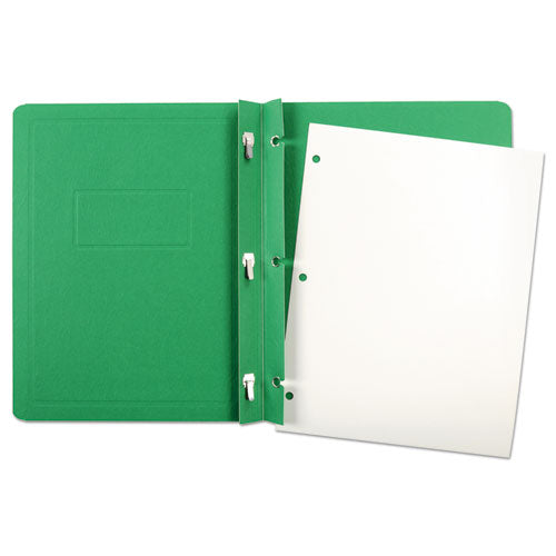 Image of Oxford 52503 Title Panel And Border Front Report Cover, Three-Prong Fastener, 0.5" Capacity, 8.5 X 11, Light Green/light Green, 25/box