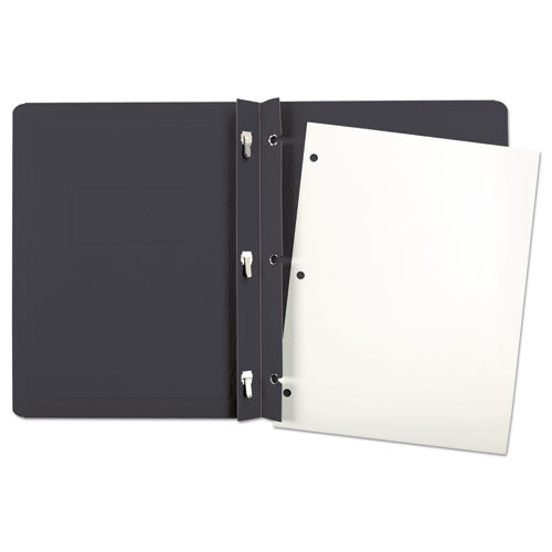 Image of Oxford Title Panel And Border Front Report Cover, Three-Prong Fastener, 0.5" Capacity, 8.5 X 11, Black/black, 25/box