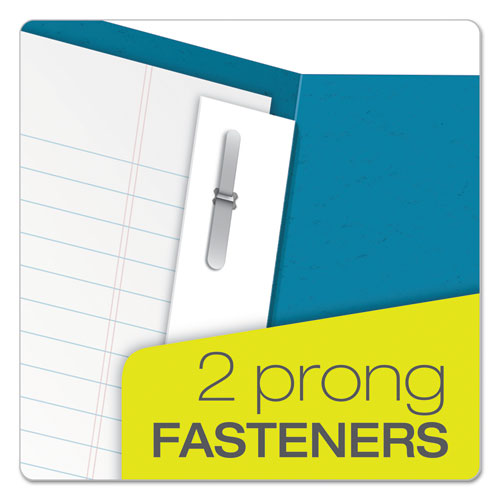 Image of Oxford 57701 Twin-Pocket Folder with Prong Fasteners, Accommodates (135) 11 x 8.5 Sheets, Light Blue, 25/Box