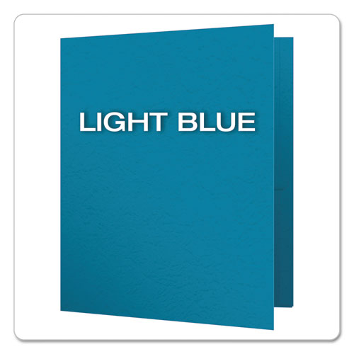 Image of Oxford 57701 Twin-Pocket Folder with Prong Fasteners, Accommodates (135) 11 x 8.5 Sheets, Light Blue, 25/Box