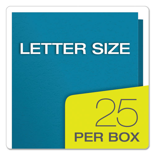Image of Oxford 57701 Twin-Pocket Folder with Prong Fasteners, Accommodates (135) 11 x 8.5 Sheets, Light Blue, 25/Box