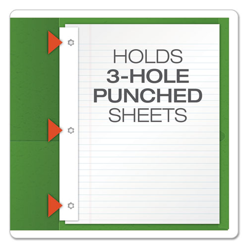 Image of Oxford 57703 Twin-Pocket Folder with Prong Fasteners, Accommodates (135) 11 x 8.5 Sheets, Green, 25/Box