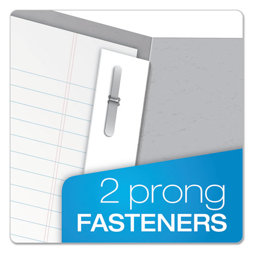 Image of Oxford 57705 Twin-Pocket Folder with Prong Fasteners, Accommodates (135) 11 x 8.5 Sheets, Gray, 25/Box