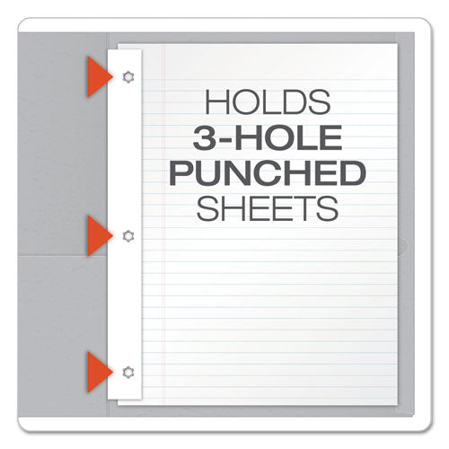 Image of Oxford 57705 Twin-Pocket Folder with Prong Fasteners, Accommodates (135) 11 x 8.5 Sheets, Gray, 25/Box
