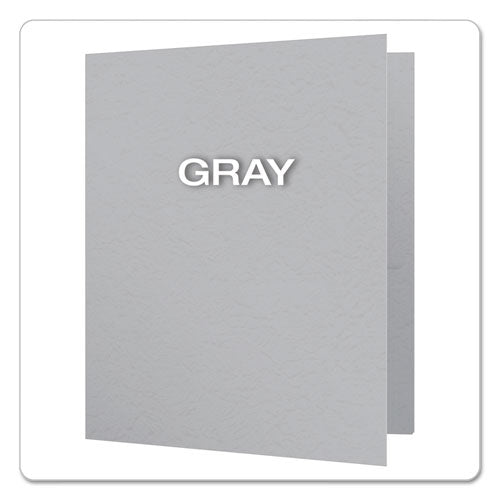 Image of Oxford 57705 Twin-Pocket Folder with Prong Fasteners, Accommodates (135) 11 x 8.5 Sheets, Gray, 25/Box
