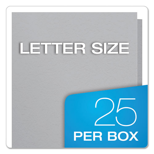 Image of Oxford 57705 Twin-Pocket Folder with Prong Fasteners, Accommodates (135) 11 x 8.5 Sheets, Gray, 25/Box