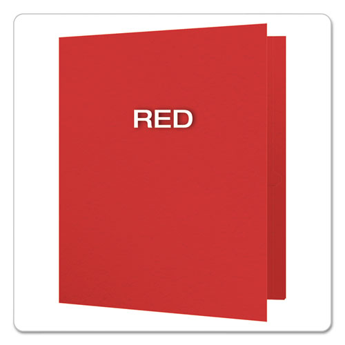 Image of Oxford 57711 Twin-Pocket Folder with Prong Fasteners, Accommodates (135) 11 x 8.5 Sheets, Red, 25/Box