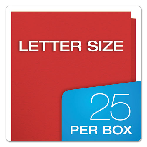 Image of Oxford 57711 Twin-Pocket Folder with Prong Fasteners, Accommodates (135) 11 x 8.5 Sheets, Red, 25/Box