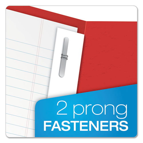 Image of Oxford 57711 Twin-Pocket Folder with Prong Fasteners, Accommodates (135) 11 x 8.5 Sheets, Red, 25/Box