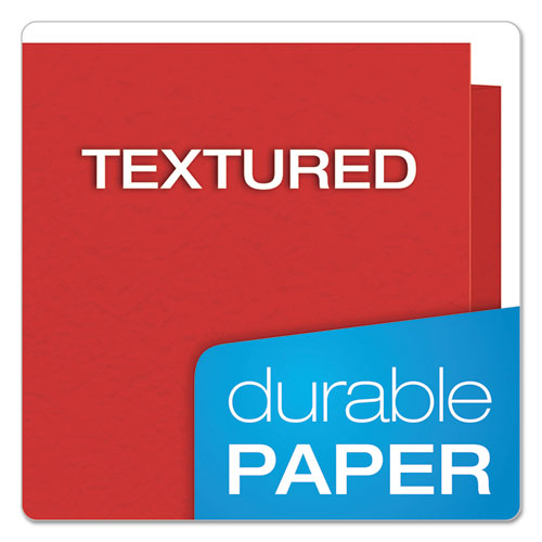 Image of Oxford 57711 Twin-Pocket Folder with Prong Fasteners, Accommodates (135) 11 x 8.5 Sheets, Red, 25/Box