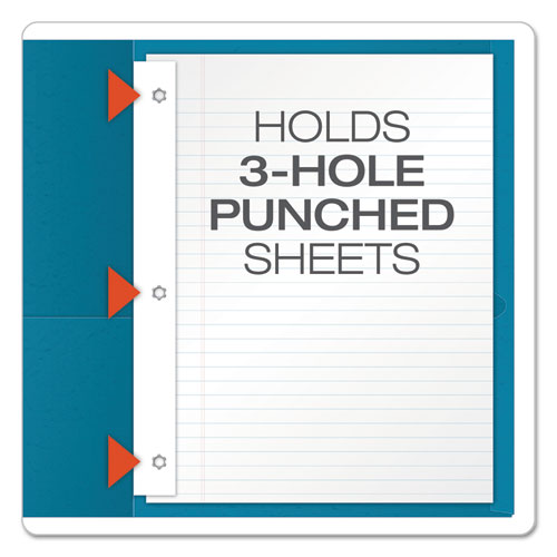 Image of Oxford 57701 Twin-Pocket Folder with Prong Fasteners, Accommodates (135) 11 x 8.5 Sheets, Light Blue, 25/Box