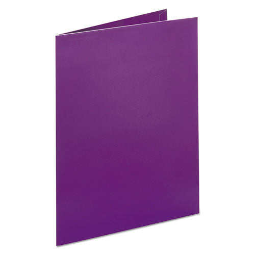 Image of Oxford 5049526 Metallic Laminated Twin Pocket Folders, Accommodates (100) 11 x 8.5 Sheets, Purple, 25/Box