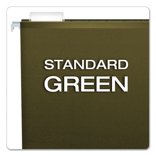 Image of Pendaflex® 04152X3 Extra Capacity Reinforced Hanging File Folders with Box Bottom, 3" Capacity, Letter Size, 1/5-Cut Tabs, Green, 25/Box