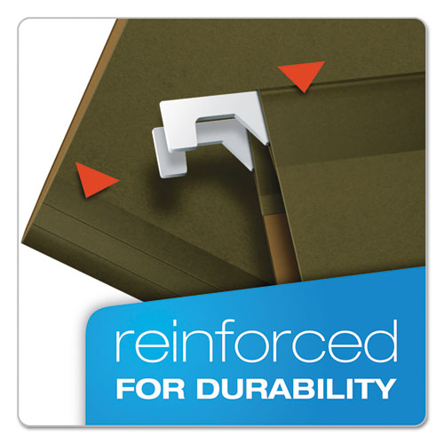Image of Pendaflex® 04152X3 Extra Capacity Reinforced Hanging File Folders with Box Bottom, 3" Capacity, Letter Size, 1/5-Cut Tabs, Green, 25/Box
