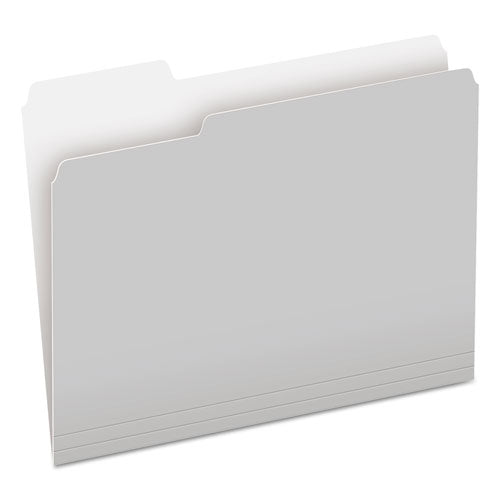 Image of Pendaflex® 152 1/3 GRA Colored File Folders, 1/3-Cut Tabs: Assorted, Letter Size, Gray/Light Gray, 100/Box