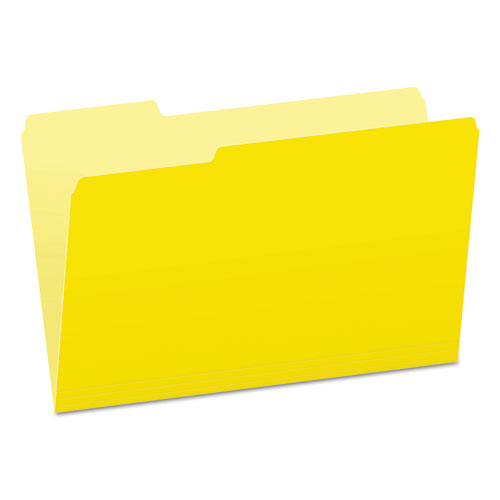 Image of Pendaflex® 153 1/3 YEL Colored File Folders, 1/3-Cut Tabs: Assorted, Legal Size, Yellow/Light Yellow, 100/Box