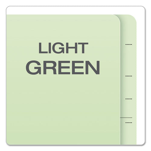 Image of Pendaflex® 23324 End Tab Classification Folders, Straight Tab, Expands 2", 2 Dividers, 6 Fasteners, Legal Size, Pale Green, 10/Box