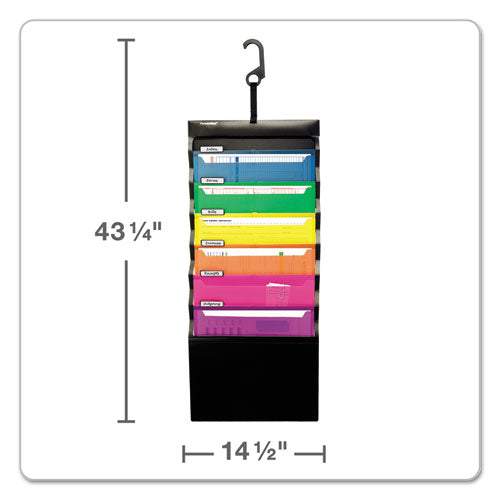 Image of Pendaflex® 52891 Desk Free Hanging Organizer With Case, 1" Expansion, 6 Sections, Buckle Closure, Letter Size, Black
