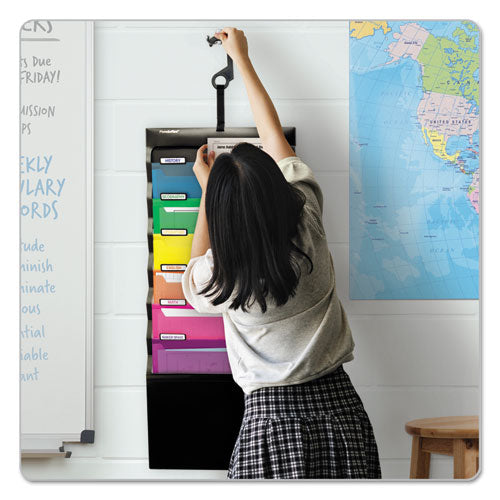 Image of Pendaflex® 52891 Desk Free Hanging Organizer With Case, 1" Expansion, 6 Sections, Buckle Closure, Letter Size, Black