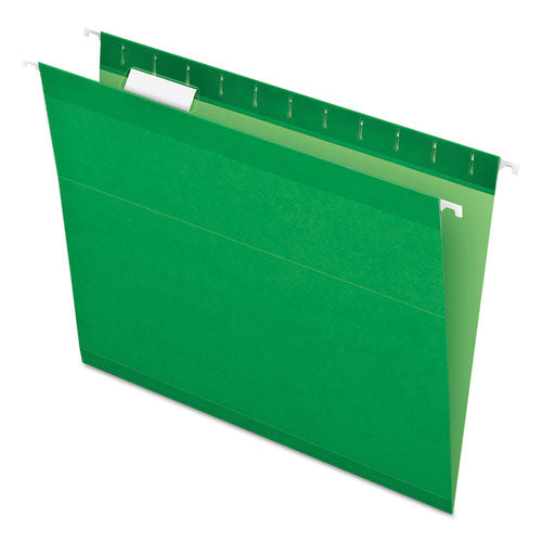 Image of Pendaflex® 04152 1/5 BGR Colored Reinforced Hanging Folders, Letter Size, 1/5-Cut Tabs, Bright Green, 25/Box