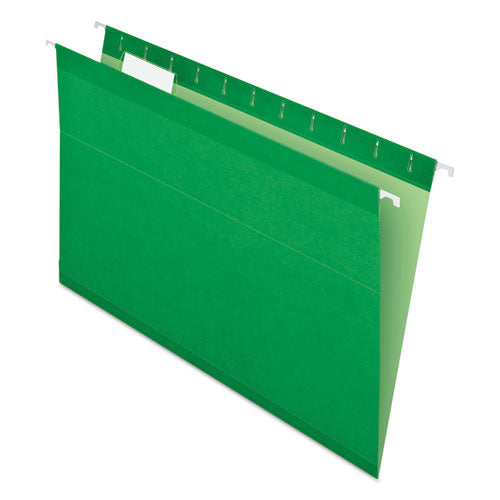 Image of Pendaflex® 04153 1/5 BGR Colored Reinforced Hanging Folders, Legal Size, 1/5-Cut Tabs, Bright Green, 25/Box
