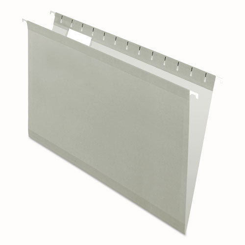 Image of Pendaflex® 04153 1/5 GRA Colored Reinforced Hanging Folders, Legal Size, 1/5-Cut Tabs, Gray, 25/Box