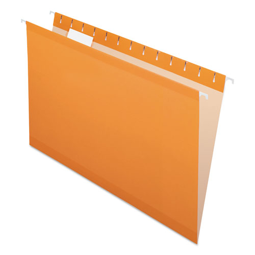Image of Pendaflex® 04153 1/5 ORA Colored Reinforced Hanging Folders, Legal Size, 1/5-Cut Tabs, Orange, 25/Box