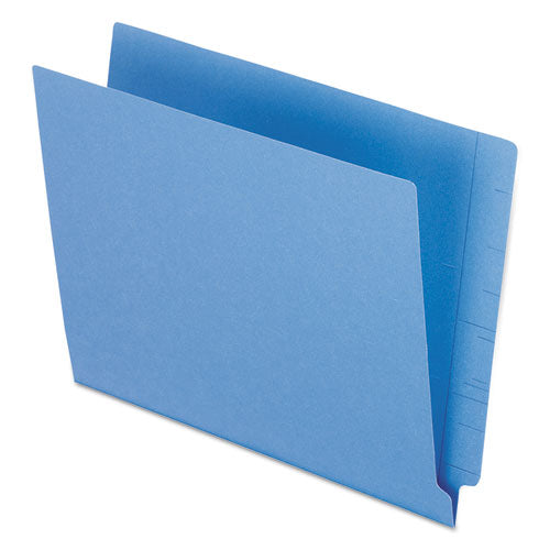 Image of Pendaflex® H110DBL Colored End Tab Folders with Reinforced Double-Ply Straight Cut Tabs, Letter Size, 0.75" Expansion, Blue, 100/Box