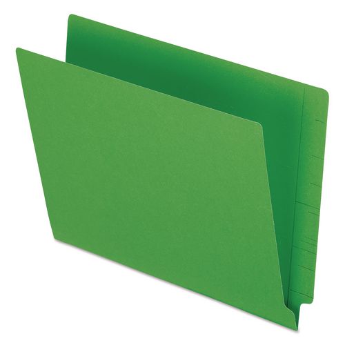 Image of Pendaflex® H110DGR Colored End Tab Folders with Reinforced Double-Ply Straight Cut Tabs, Letter Size, 0.75" Expansion, Green, 100/Box