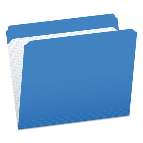Image of Pendaflex® R152 BLU Double-Ply Reinforced Top Tab Colored File Folders, Straight Tabs, Letter Size, 0.75" Expansion, Blue, 100/Box
