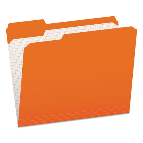 Image of Pendaflex® R152 1/3 ORA Double-Ply Reinforced Top Tab Colored File Folders, 1/3-Cut Tabs: Assorted, Letter Size, 0.75" Expansion, Orange, 100/Box