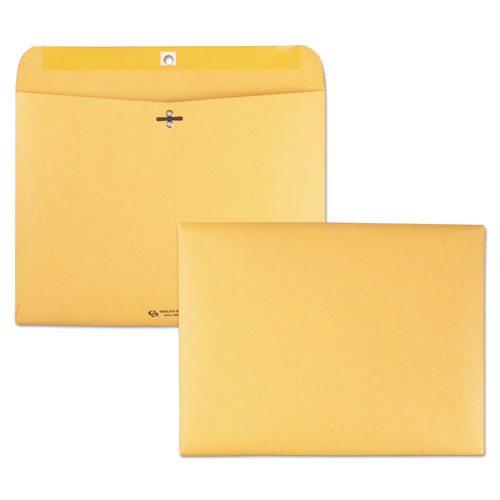 Image of Quality Park QUA38090 Redi-File Clasp Envelope, #90, Cheese Blade Flap, Clasp/gummed Closure, 9 X 12, Brown Kraft, 100/box