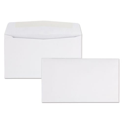 Image of Quality Park QUA90070 Business Envelope, #6 3/4, Commercial Flap, Side Seam, Gummed Closure, 24 lb Bond Weight Paper, 3.63 x 6.5, White, 500/Box