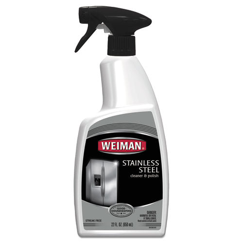 Image of WEIMAN® 108A Stainless Steel Cleaner And Polish, Floral Scent, 22 Oz Spray Bottle, 6/carton