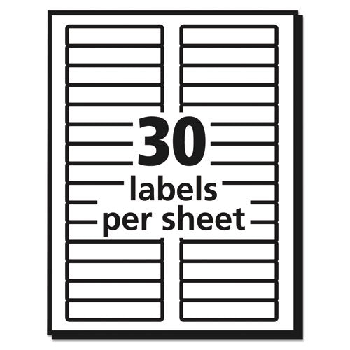 Image of Avery® 05166 Permanent TrueBlock File Folder Labels with Sure-Feed Technology, 0.66" x 3.44", White, 30/Sheet, 25 Sheets/Pack