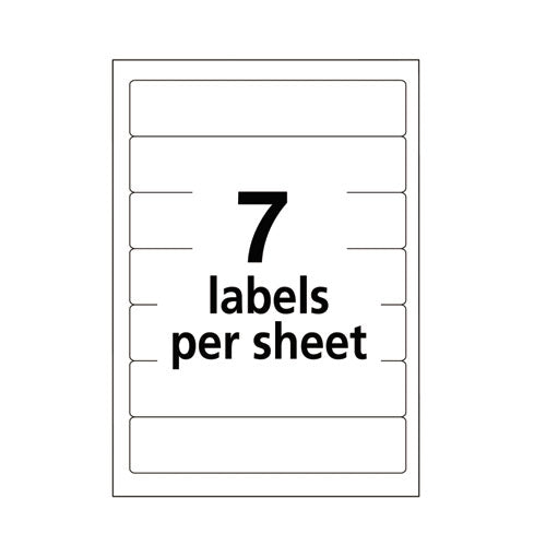 Image of Avery® 05201 Printable 4" X 6" - Permanent File Folder Labels, 0.69 X 3.44, White, 7/sheet, 36 Sheets/pack, (5201)