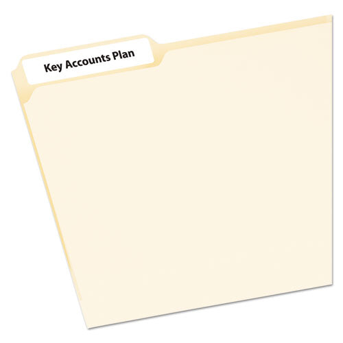 Image of Avery® 05230 Removable File Folder Labels with Sure Feed Technology, 0.66" x 3.44", White, 7/Sheet, 36 Sheets/Pack