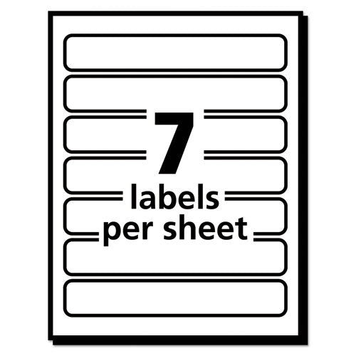 Image of Avery® 05230 Removable File Folder Labels with Sure Feed Technology, 0.66" x 3.44", White, 7/Sheet, 36 Sheets/Pack