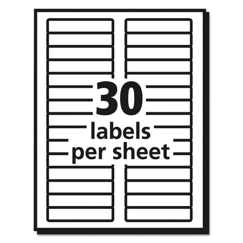 Image of Avery® 05966 Permanent TrueBlock File Folder Labels with Sure Feed Technology, 0.66 x 3.44, Yellow/White, 30/Sheet, 50 Sheets/Box