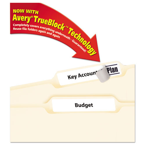 Image of Avery® 08366 Permanent Trueblock File Folder Labels With Sure Feed Technology, 0.66 X 3.44, White, 30/sheet, 25 Sheets/pack